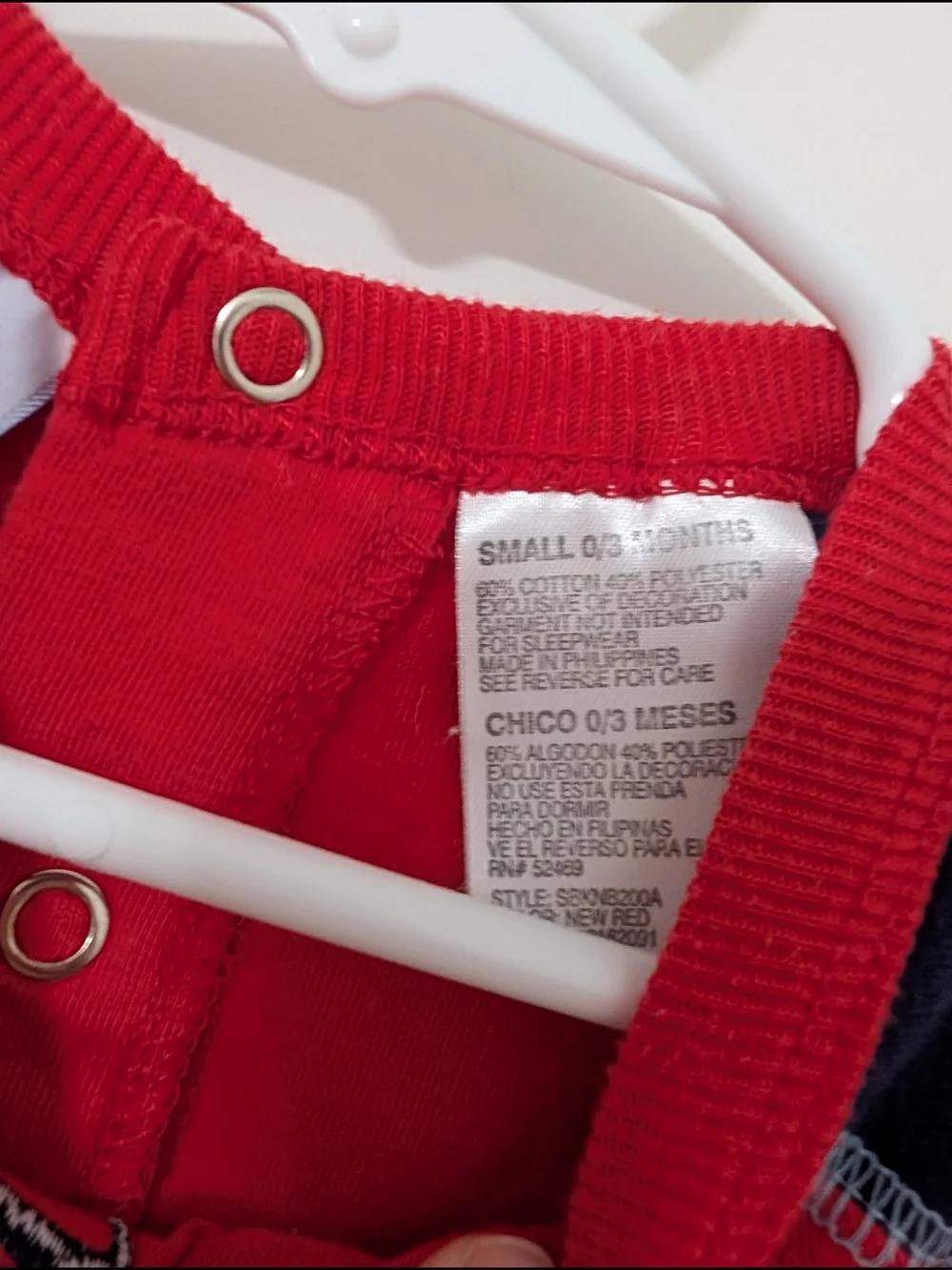 💥3/$24 Vintage Red Baby Romper with Boat‎ Applique and Navy Accents